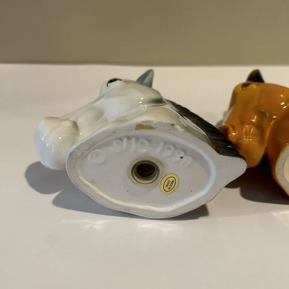 Horse Head Handmade Ceramic Salt Pepper Shakers‎ Equestrian